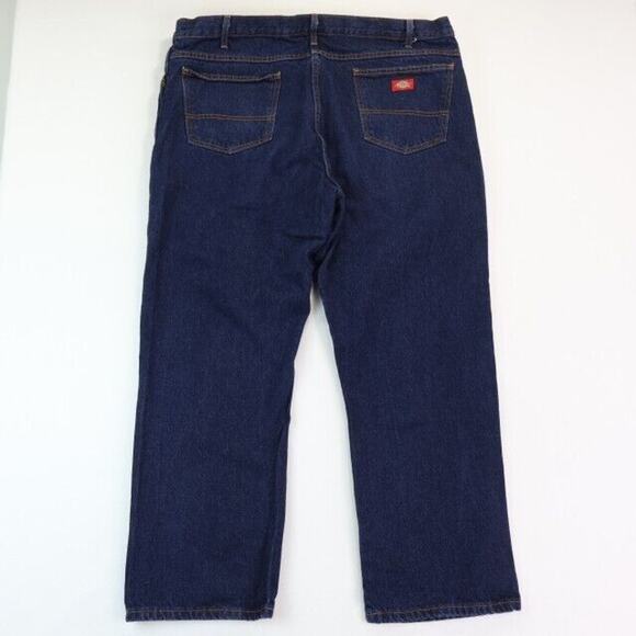 Dickies Jeans Mens 44x30 Blue Denim Straight Dark Wash Workwear - Picture 4 of 8